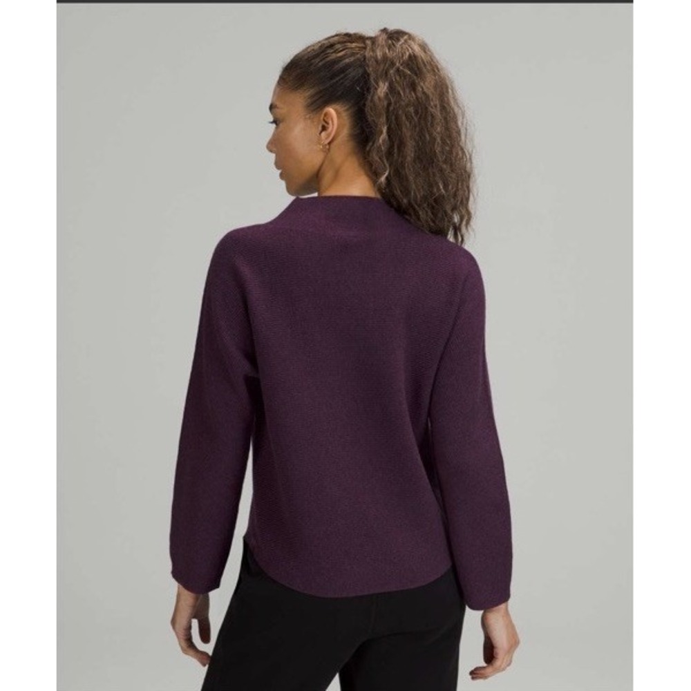 Lululemon Boxy Cotton-Blend Sweater Heathered *Vintage Plum Women's Sz XL/XXL - Picture 2 of 9